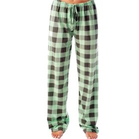 Women's Stretch Plaid Casual Pants With Pockets (Option: Light green-S)