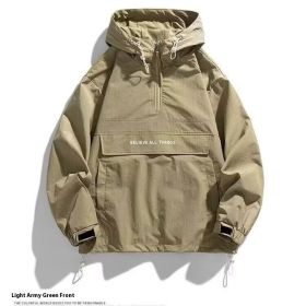 Half Zipper Pullover Men's Spring And Autumn New Hooded Fir Sweater (Option: Green-2XL)
