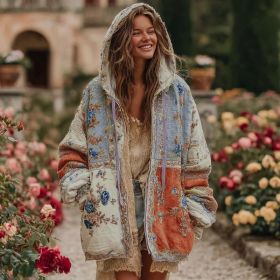 Ladies' Printed Hooded Zip-Up Jacket (Option: Style8-S)