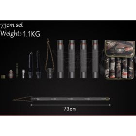 Outdoor Defense Tactical Stick Alpenstock Hiking Camping Equipment Multifunctional Walking Stick (Option: 4tubes 73 cm)