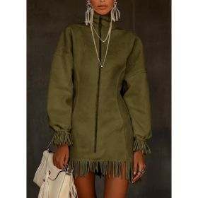 Women's Casual Tassel Zipper Sweatshirt Dress (Option: 4style-XXL)