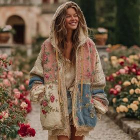 Ladies' Printed Hooded Zip-Up Jacket (Option: Style7-L)