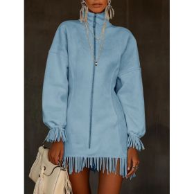 Women's Casual Tassel Zipper Sweatshirt Dress (Option: 2style-XXL)