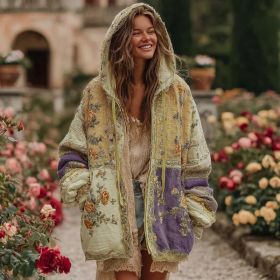 Ladies' Printed Hooded Zip-Up Jacket (Option: Style11-S)