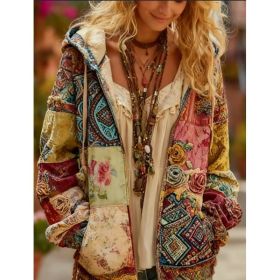 Ladies' Printed Hooded Zip-Up Jacket (Option: Style4-2XL)