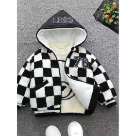 Versatile Fashion Trend Warm Jacket Clothing (Option: Black and white-XL)